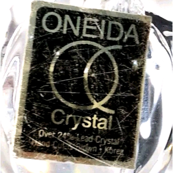 VTG Oneida Bunny Rabbit Figurines Set of 2 Lead Crystal Clear Hand Cut & Blown - Picture 5 of 9